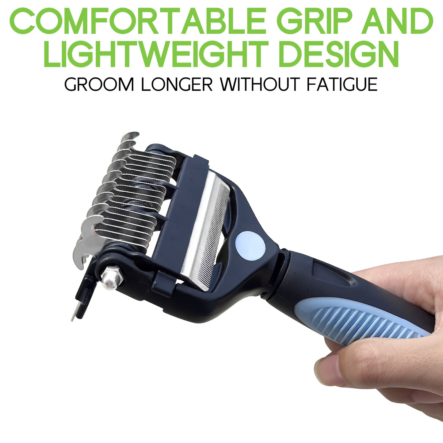 Likeypaw Pet  3-IN-1 Pet Grooming Tool - Undercoat Rake, Dematting Comb & Deshedding Brush for Cats & Dogs