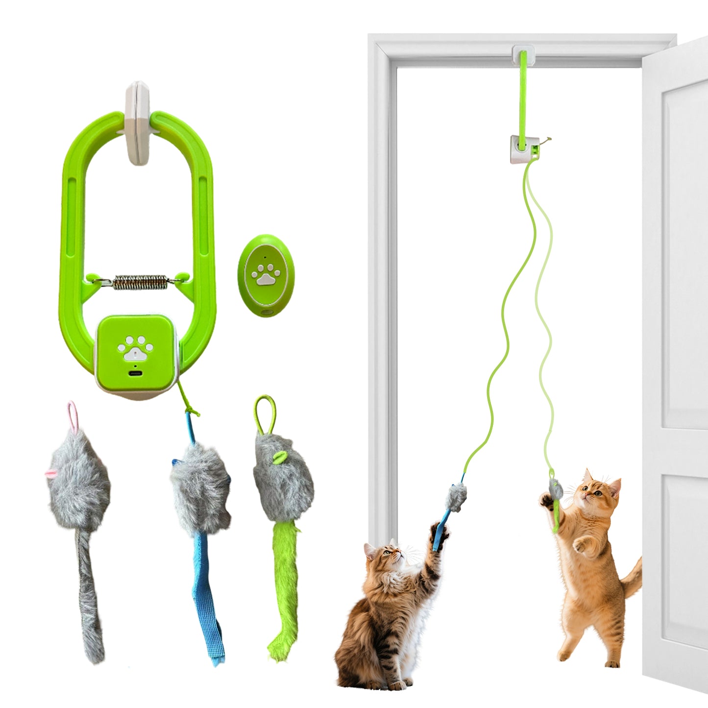 Interactive Cat Teaser Wand with Feather & Bells – Fun Exercise Toy for Cats