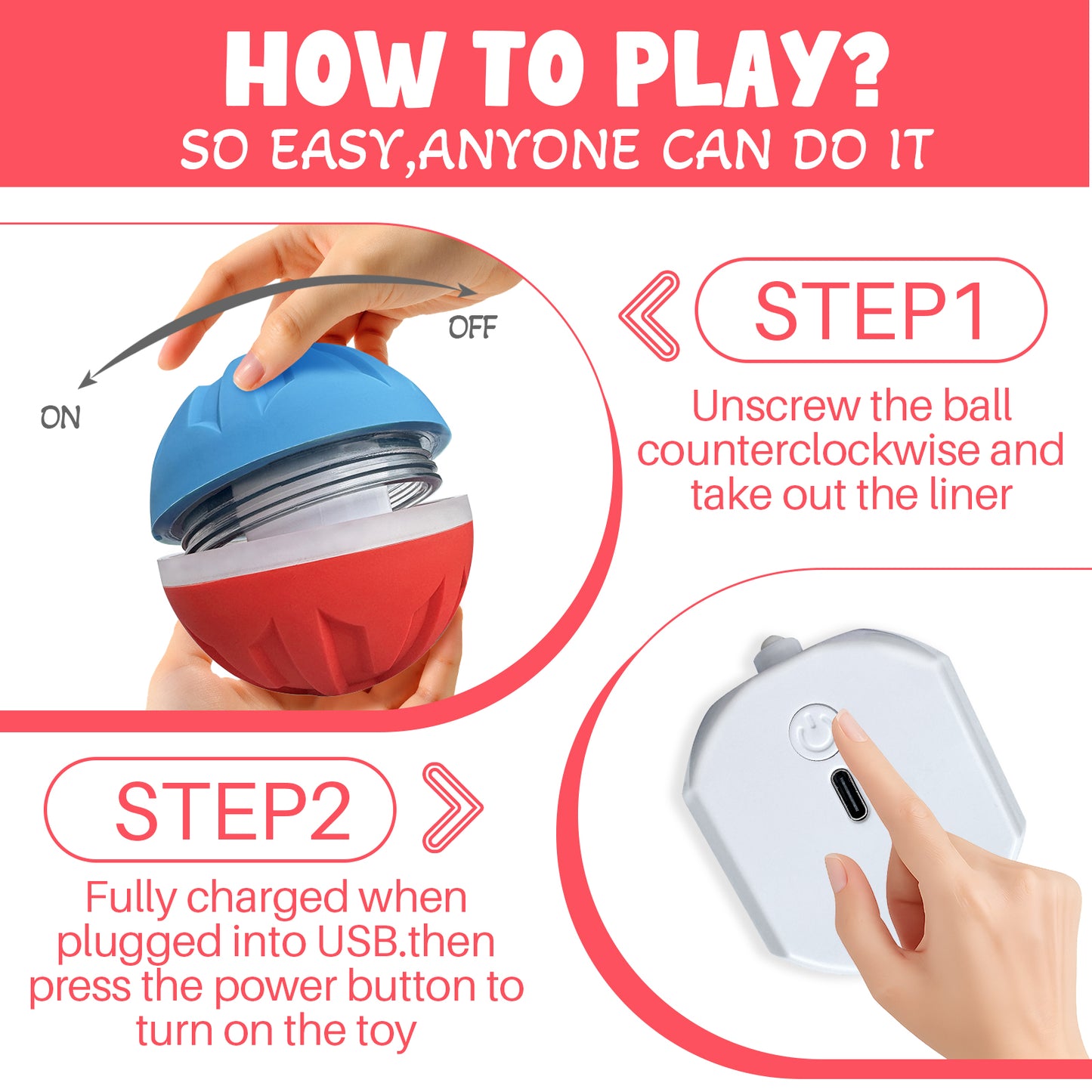 Likeypaw Pet Interactive Dog Ball-Suitable for indoor and outdoor play
